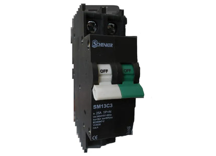 13mm 1 Pole + Neutral Mini Rail 3kA Circuit Breaker