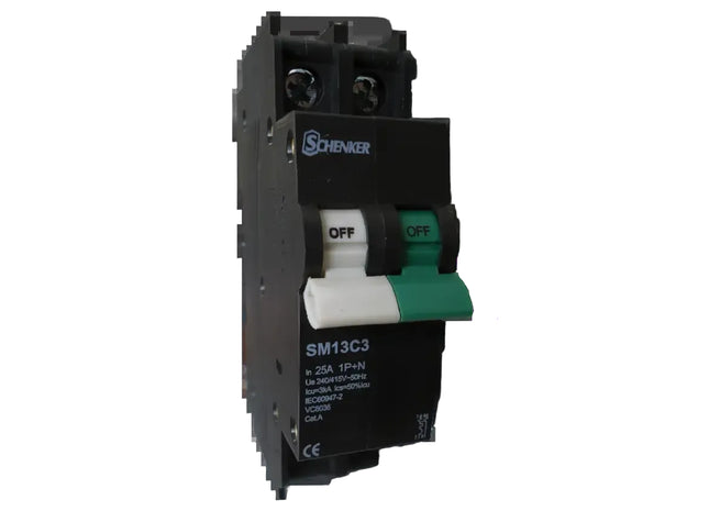 13mm 1 Pole + Neutral Mini Rail 3kA Circuit Breaker