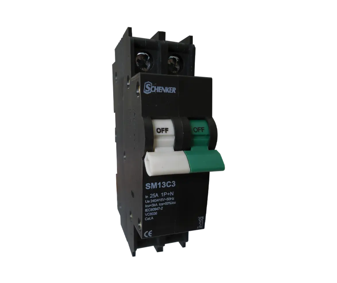 13mm Single Pole C Curve 3kA + Neutral Circuit Breaker