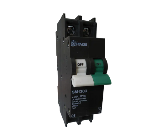 13mm Single Pole C Curve 3kA + Neutral Circuit Breaker