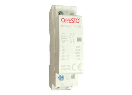 18mm Din Rail Modular Contactor - 1 NO + 1 NC Auxiliary - 2 Pole