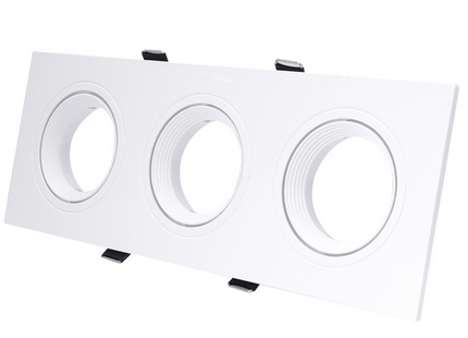 Rectangular Adjustable Downlight Fitting - 3 Lamps