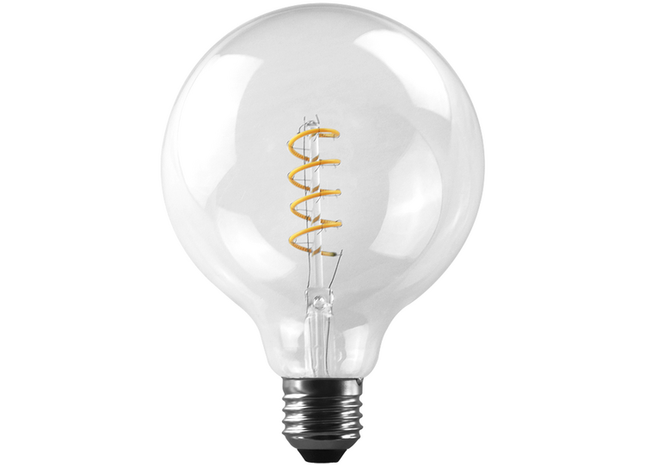 5W LED E27 G125 spiral filament bulb