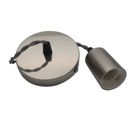 Flat Gun Metal Pendant Lamp Holder