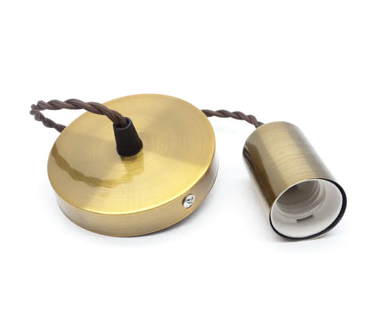 Flat Gold Copper Pendant Lamp Holder