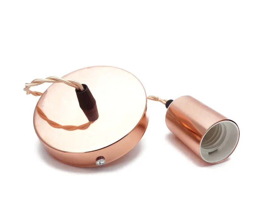 Flat Rose Gold Pendant Lamp Holder